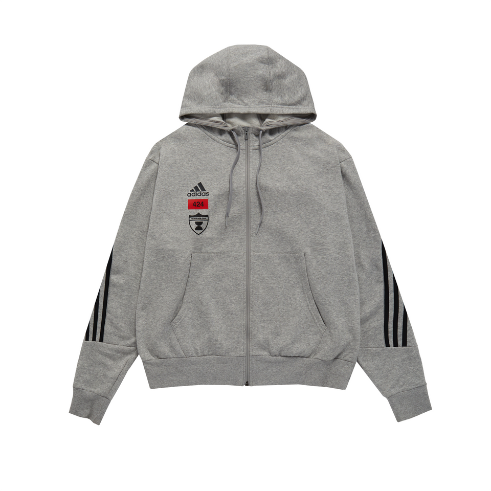 Adidas x 424 MLS Zip-Up Hoodie (Heather Grey) - Men's Sweatshirts & Hoodies