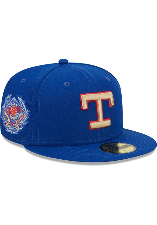 New Era 59FIFTY Texas Rangers Laurel Side Patch Fitted Hat - Accessories