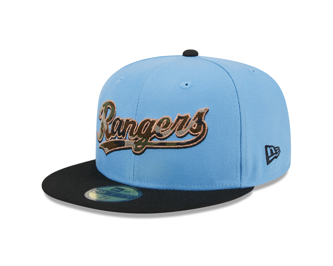 New Era 59FIFTY Texas Rangers Fitted Hat (Sky Blue/Camo) - New Era 59FIFTY Texas Rangers Fitted Hat (Sky Blue/Camo) - 