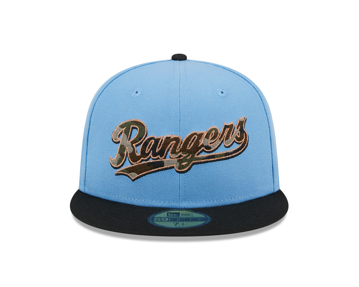 New Era 59FIFTY Texas Rangers Fitted Hat (Sky Blue/Camo) - New Era 59FIFTY Texas Rangers Fitted Hat (Sky Blue/Camo) - 
