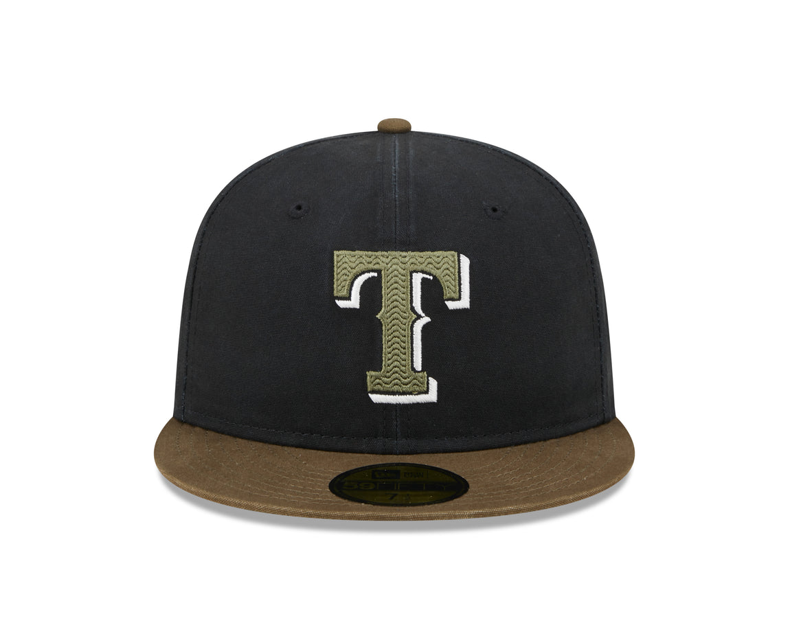 New Era 59FIFTY Texas Rangers Fitted Hat (Black/Olive) - New Era 59FIFTY Texas Rangers Fitted Hat (Black/Olive) - 