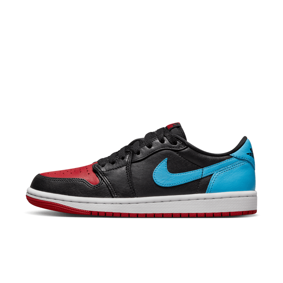 Women's Air Jordan 1 Retro Low OG ( Black / Dark Powder Blue / Gym Red ) - Women's - Footwear