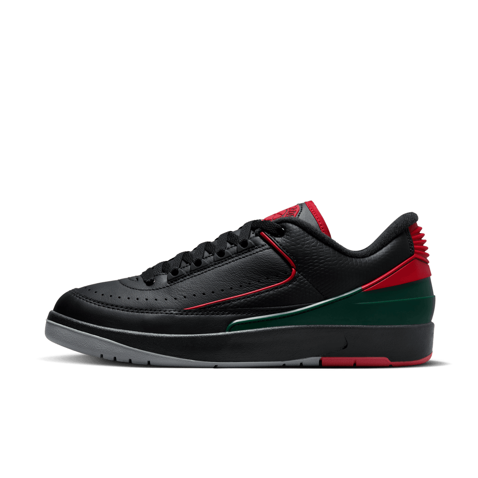 Air Jordan 2 Retro Low (Black/Fire Red-Fir-Cement Grey) - Men's - Footwear