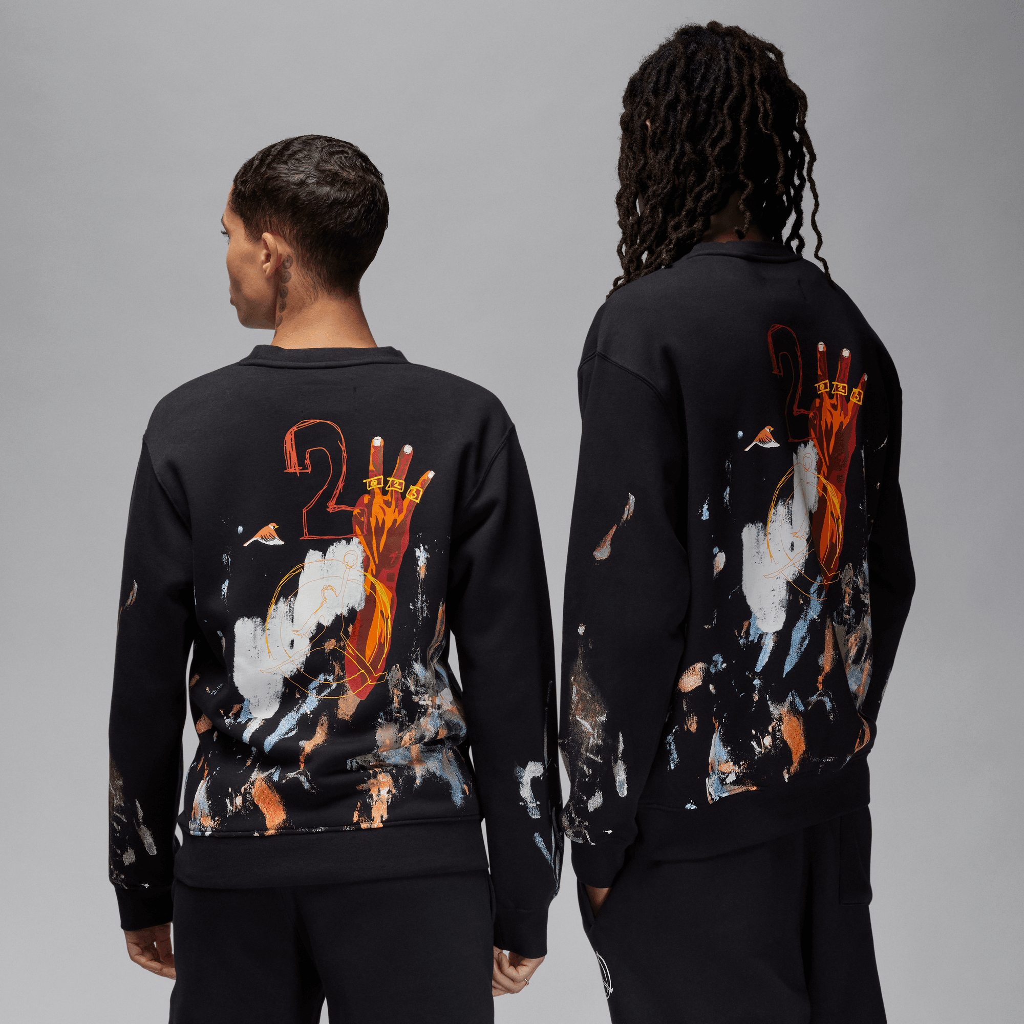 Jordan Artist Series By Jammie Holmes Fleece Crewneck Sweatshirt