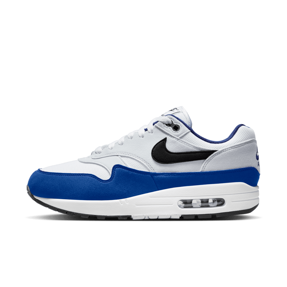 Nike Air Max 1 Premium ( White / Black / Deep Royal Blue ) - Men's Footwear
