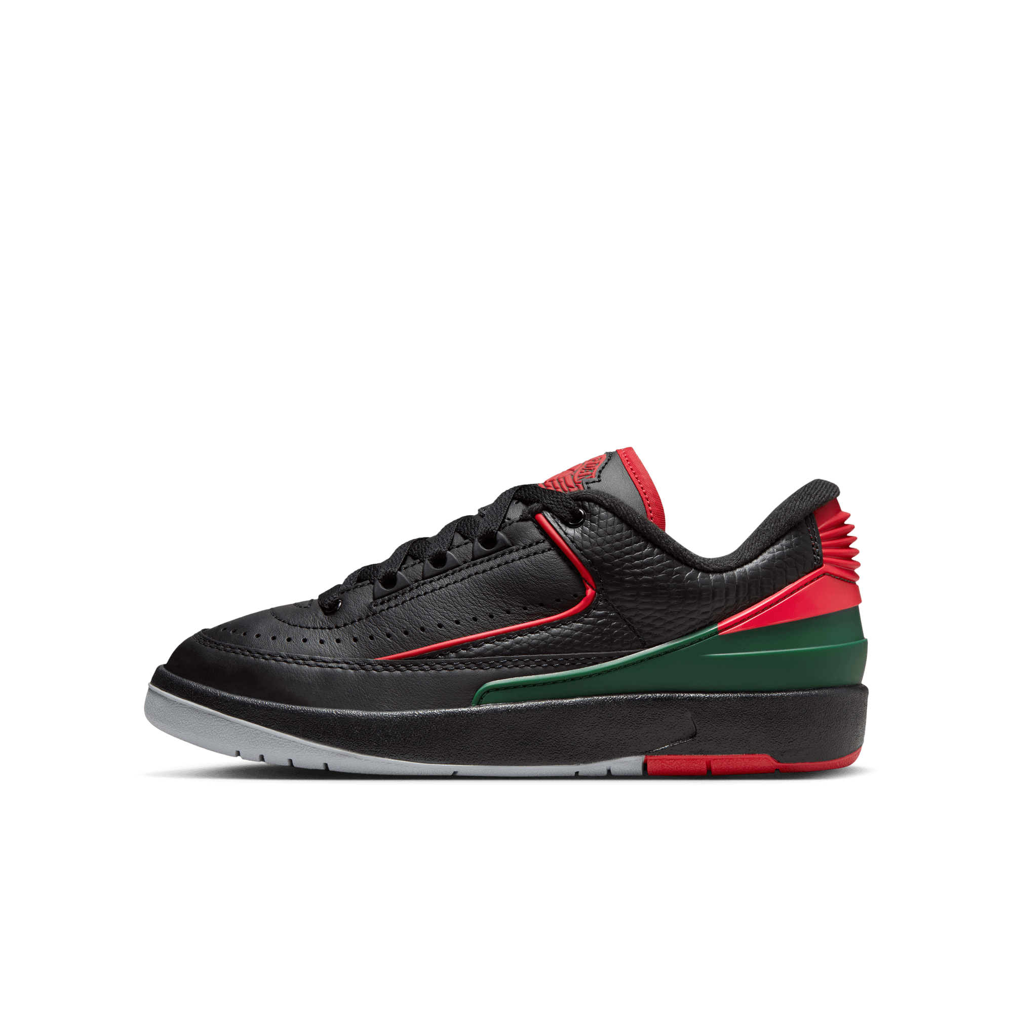 Air Jordan 2 Retro Low GS Black Fire Red Fir Cement Grey Centre