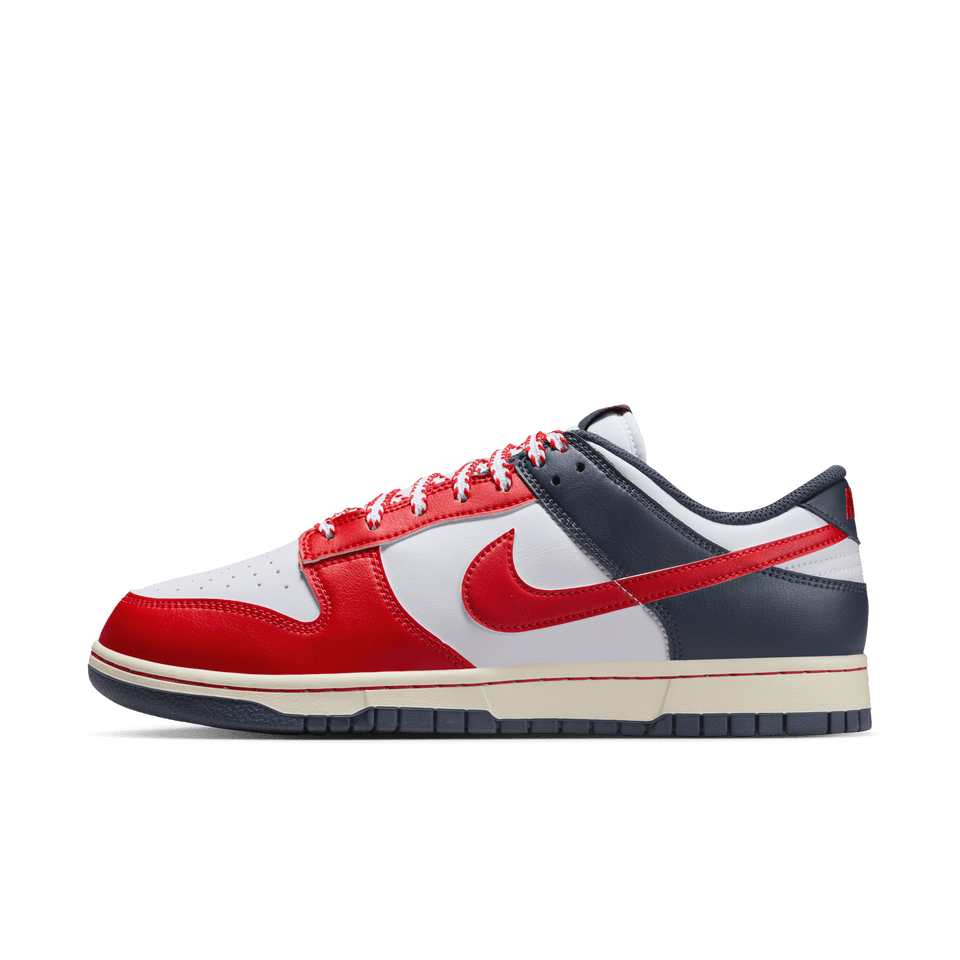 Nike Dunk Low Retro (White/University Red-Thunder Blue) 8/21 - Men's Footwear