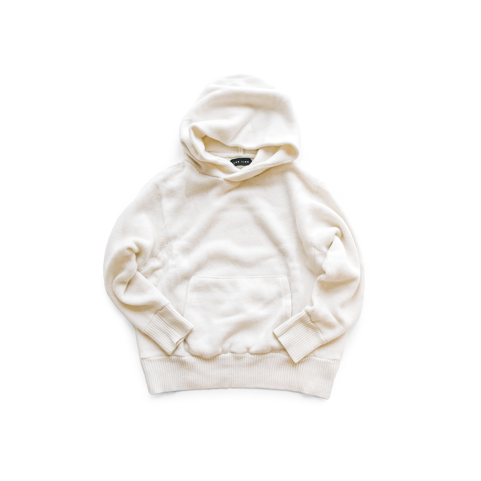 Les Tien Heavy Gauge Cashmere Hoodie (Ivory) - Les Tien