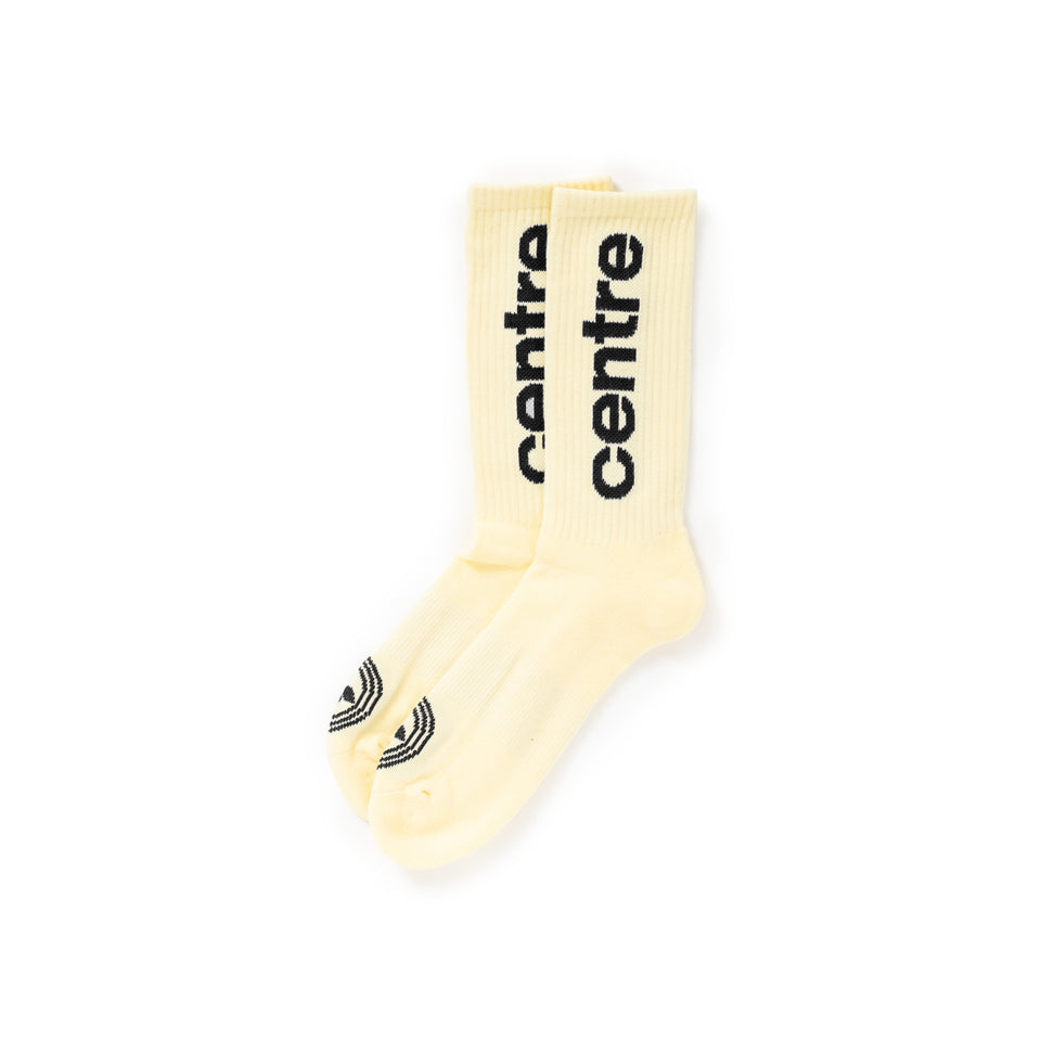 Centre Premium Casual Crew Socks (Cream/Black) - Accessories