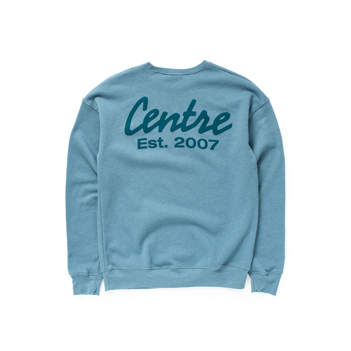Centre Quote Classic Crew Sweatshirt (Heather Slate Blue) - Centre Quote Classic Crew Sweatshirt (Heather Slate Blue) - 