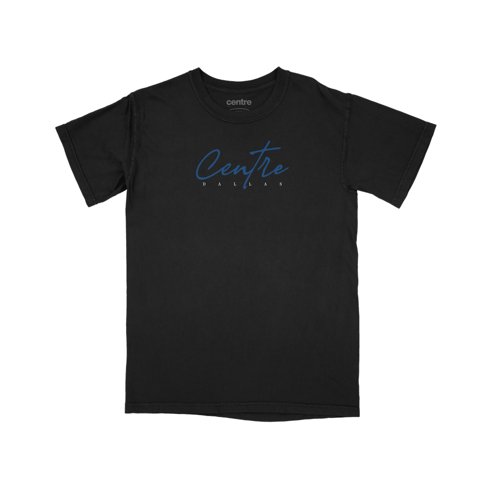 Centre Dallas Script Tee (Black) - Men's - Tees & Shirts
