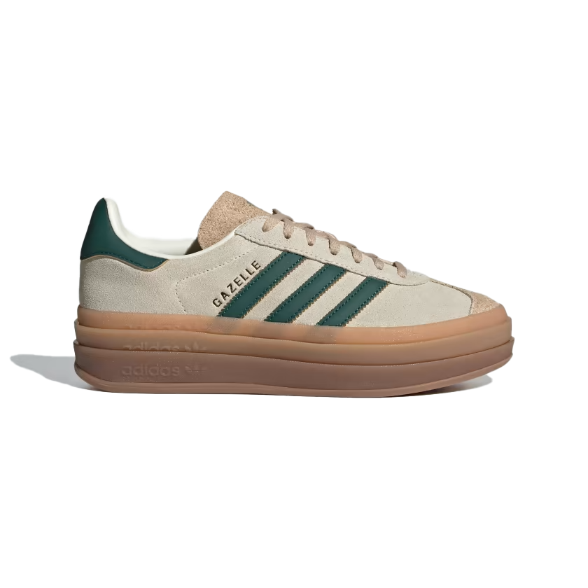 Women's Adidas Gazelle Bold (Cream White/Collegiate Green-Magic Beige) - Women's - Footwear