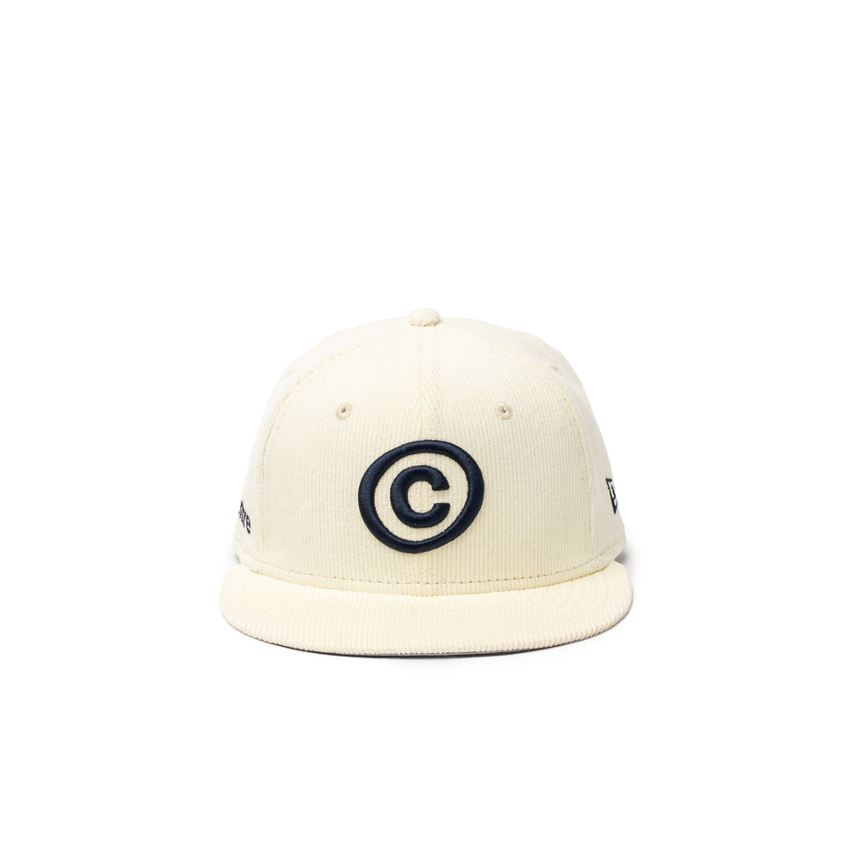 Centre x New Era 59FIFTY Icon Corduroy Cap (Chrome / Navy) - Centre Hats