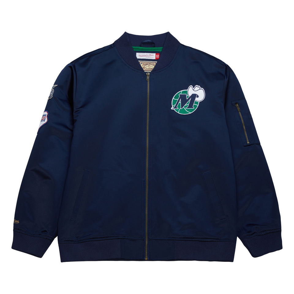 Mitchell & Ness NBA Dallas Mavericks Lightweight Satin Bomber ( Navy ) - Mitchell & Ness