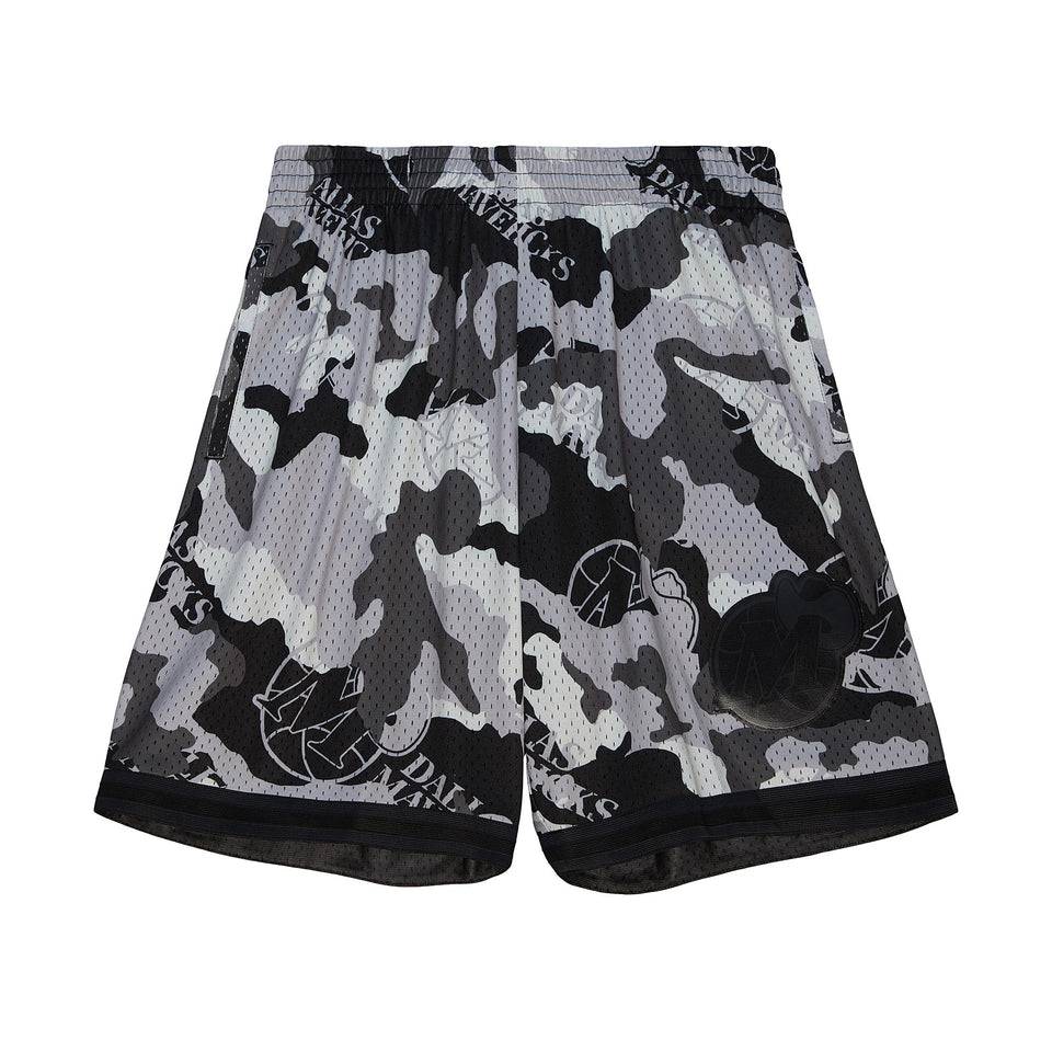 Mitchell & Ness Dallas Mavericks NBA Ghost Camo Swingman Shorts ( Black / Grey ) - Mitchell & Ness