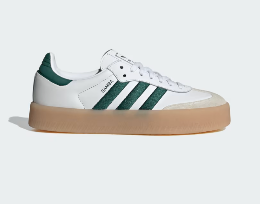 Women's Adidas Sambae (Cloud White / Collegiate Green / Cloud White) - Shop