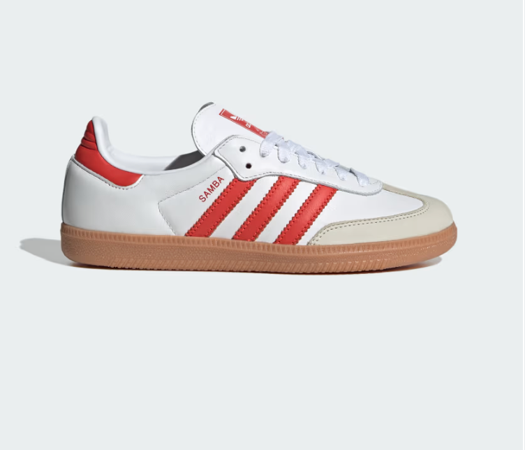 Women's Adidas Samba OG ( Cloud White / Solar Red / Off White ) - Shop