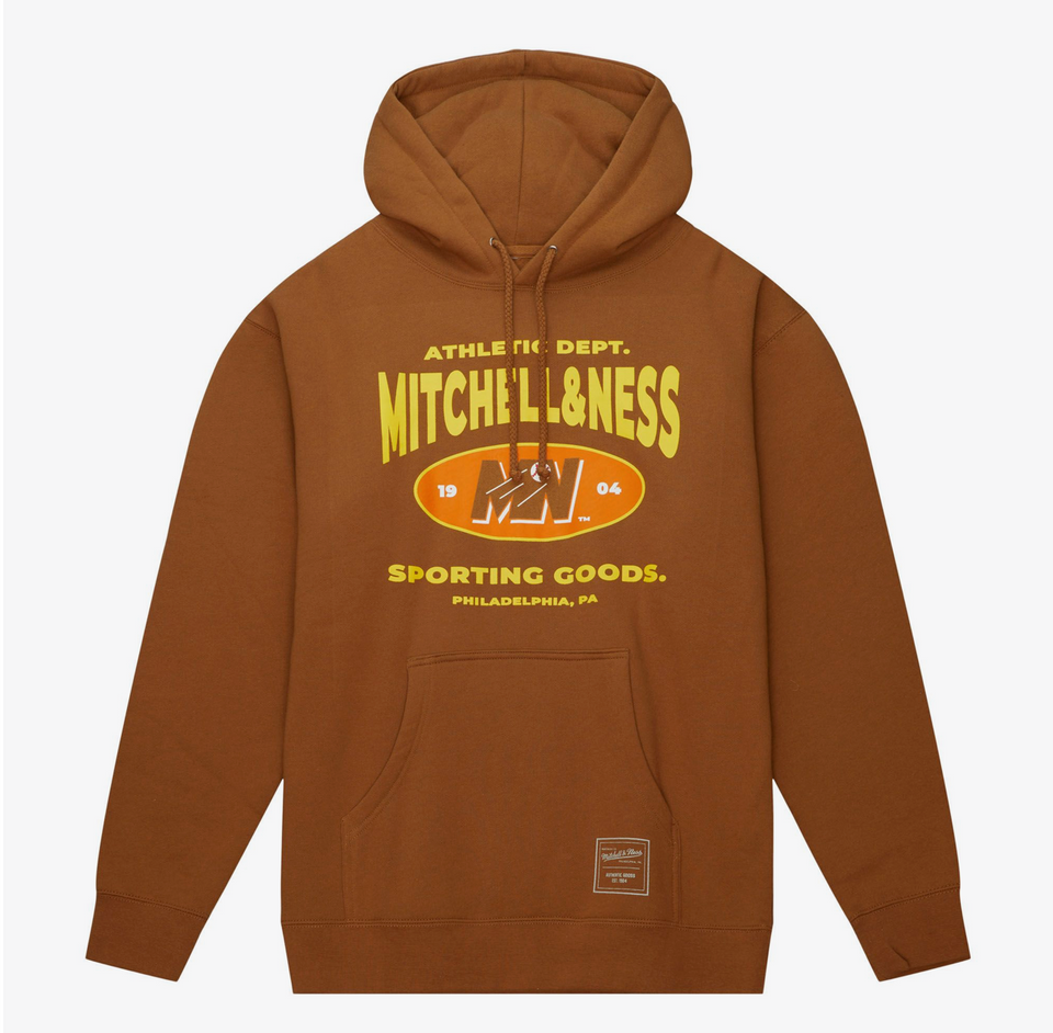 Mitchell & Ness Branded Athletic Department Hoodie ( Brown ) - Men's - Hoodies & Sweatshirts