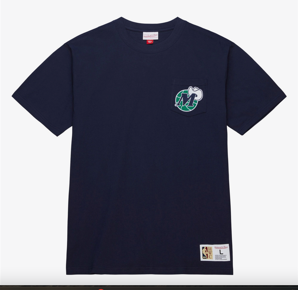 Mitchell & Ness NBA Dallas Mavericks Premium Pocket Tee ( Navy ) - Mitchell & Ness