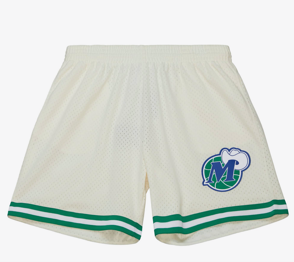 Mitchell & Ness NBA Dallas Mavericks 1998 Swingman Shorts  ( Cream ) - Men's Apparel