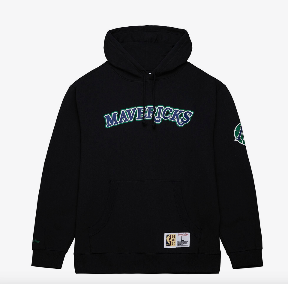 Mitchell & Ness Dallas Mavericks NBA Game Time Fleece Hoodie ( Black ) - Mitchell & Ness