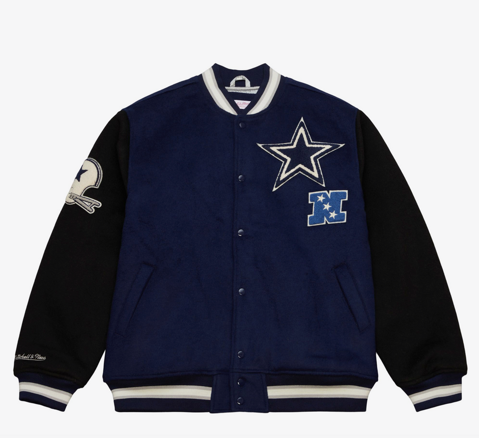 Mitchell & Ness NFL Dallas Cowboys Team Legacy Varsity Jacket ( Navy ) - Men's Jackets/Outerwear