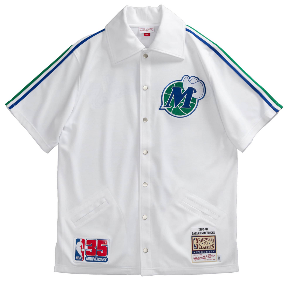 Mitchell & Ness Dallas Mavericks NBA Authentic Shooting Shirt 80 ( White / Blue ) - Mitchell & Ness