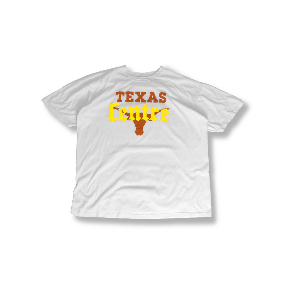 Centre Upcycled Texas Font Tee (White) - Centre Collection