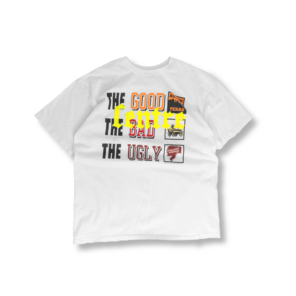 Centre Upcycled Good Bad Ugly Tee (White) - Centre Collection