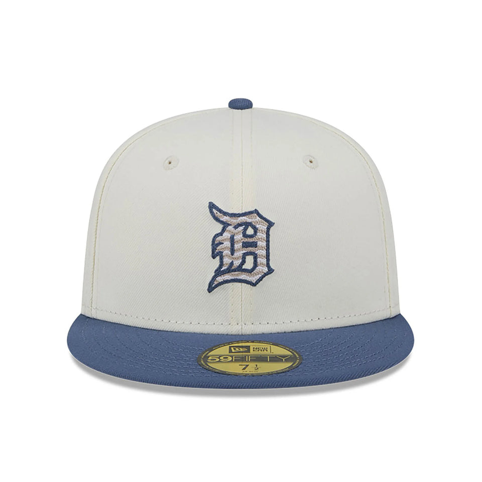 New Era 59FIFTY Detroit Tigers Wavy Chainstitch Fitted Cap (White) - Hats
