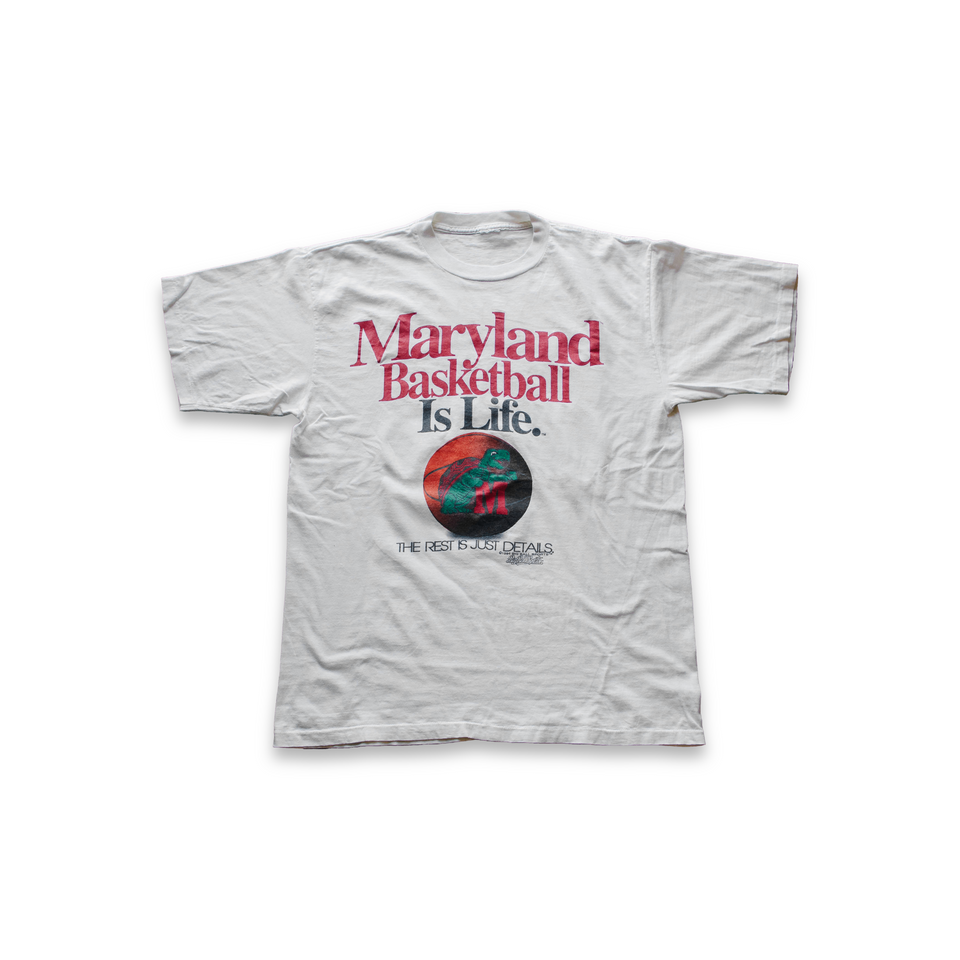 Centre Upcycled Maryland Basketball Tee (White) - Centre Collection