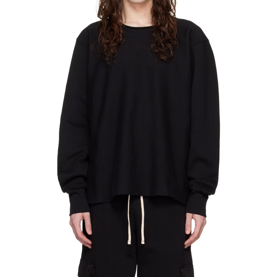 Les Tien Roll Neck Pullover Crew (Jet Black) - Les Tien