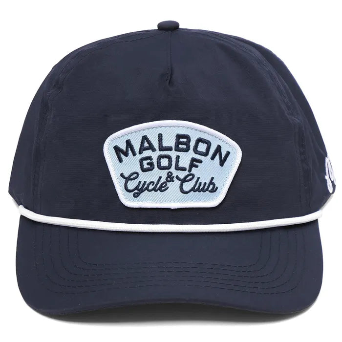 【MALBON GOLF】 Exploration Snapback / 追跡付 Malbon Exploration Dept. Nylon Rope Hat - Black – Sun Diego