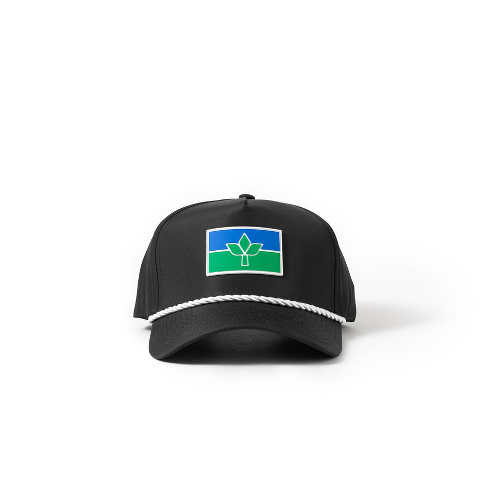 Centre Flag 5 Panel Hat (Black) - Centre Collection