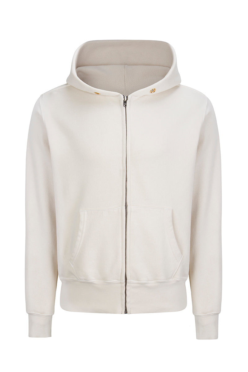 Les Tien Heavyweight Zip Hoodie (Ivory) - Shop