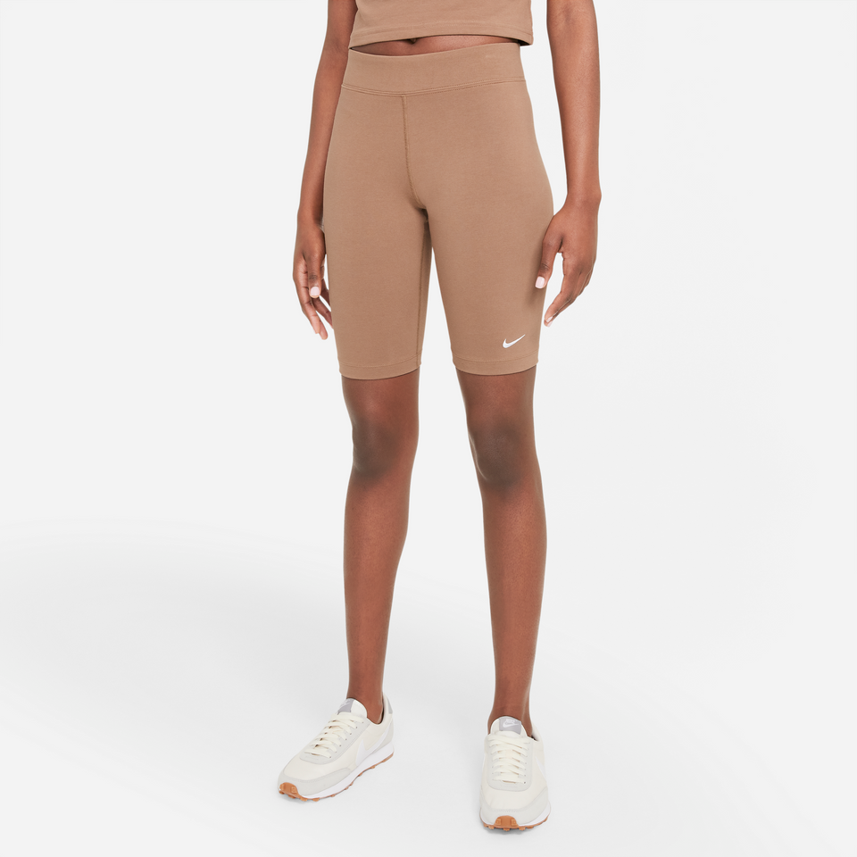 Nike Sportswear Women's Essential Medium Rise Shorts (Brown) - Women's Apparel