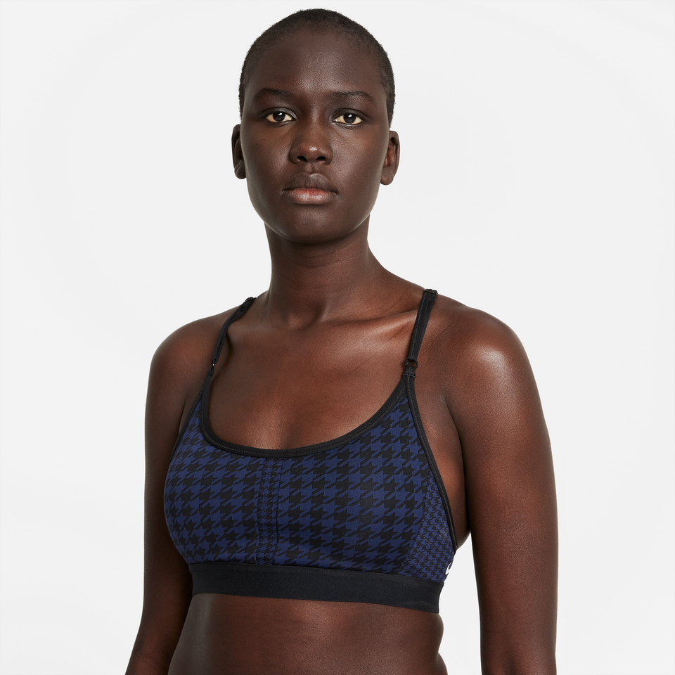 Nike Swoosh Icon Clash Women's Sports Bra (Midnight Navy/Black-White) - Women's Apparel