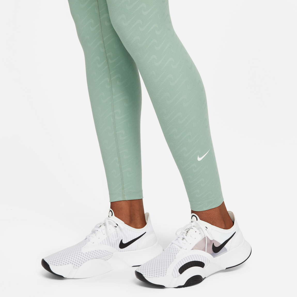 Nike Women's Dri-Fit One Clash Tights (Jade Smoke/Sail) - Nike Women's Dri-Fit One Clash Tights (Jade Smoke/Sail) - 