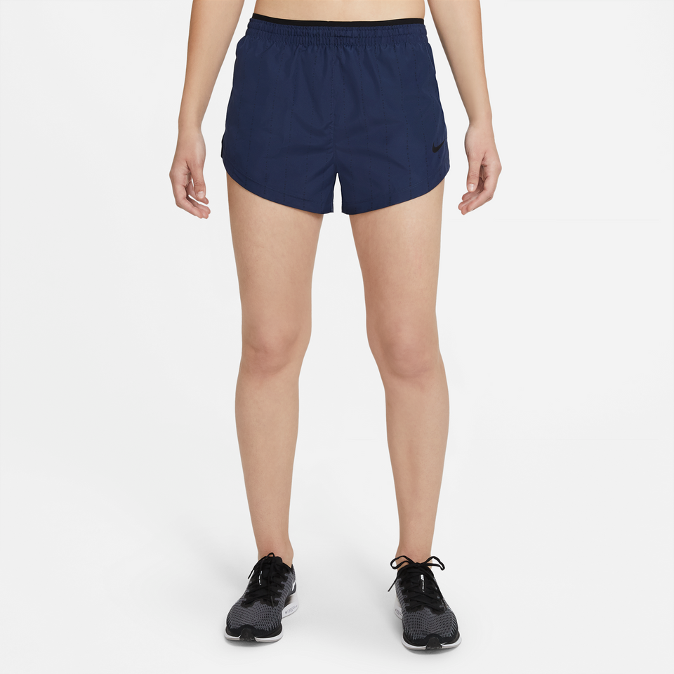 Nike Women's Dri-Fit Tempo Luxe Icon Clash Shorts (Midnight Navy/Black) - Women's Apparel