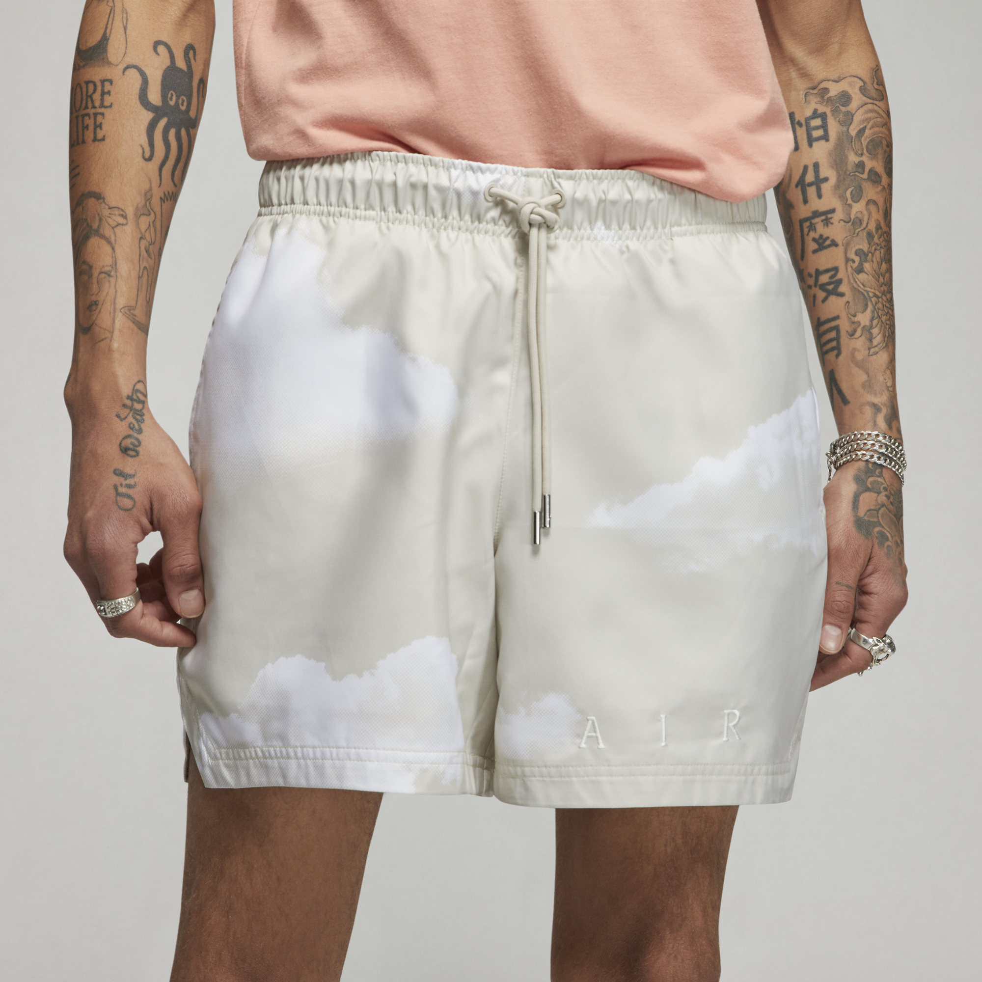 Essentials Cloud Poolside Shorts in Ocean Cube/White