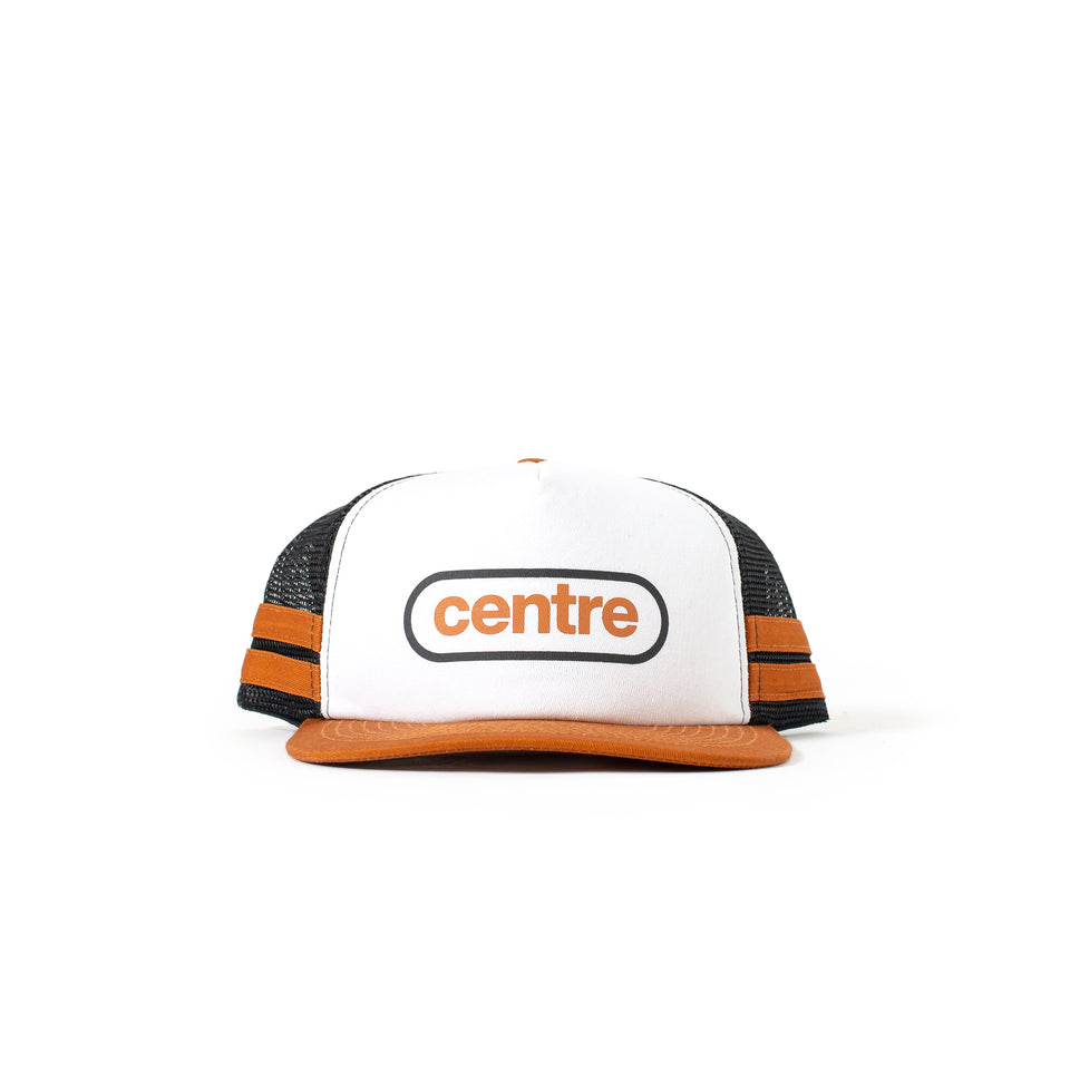 Centre Retro Trucker Hat (Adobe/Black/White) - Hats