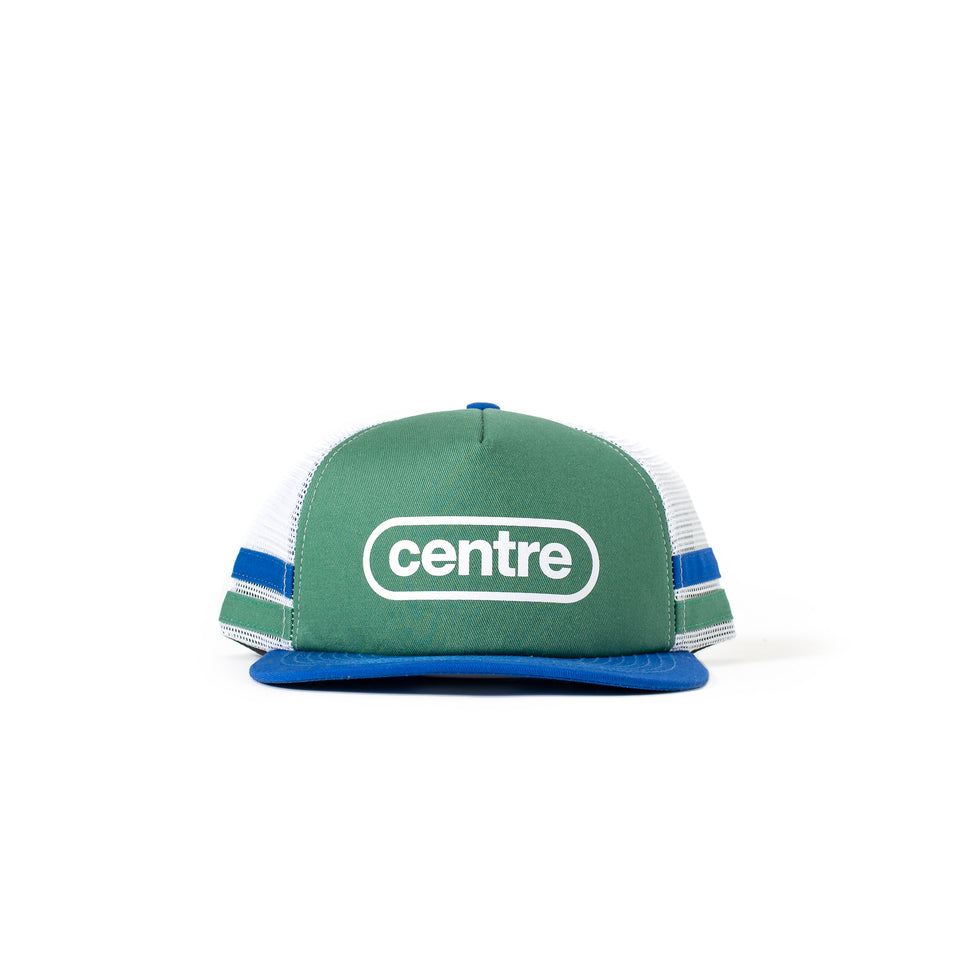 Centre Retro Trucker Hat (Green/Blue/White) - Hats