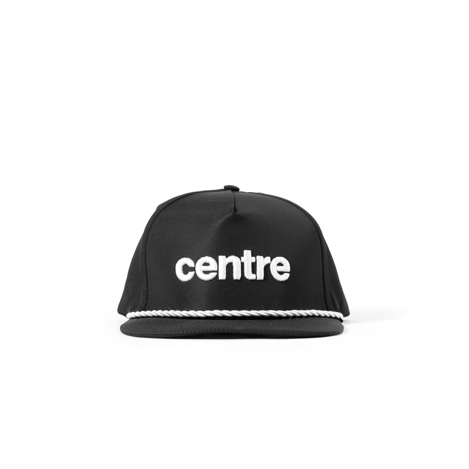 Centre Wordmark 5 Panel Hat (Black) - Accessories