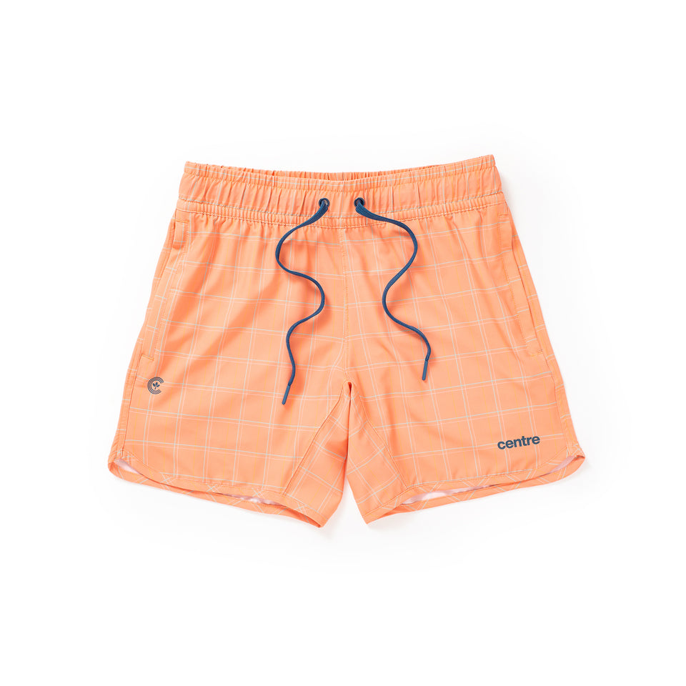 Centre Recreation Shorts (Coral Plaid) - Men's Bottoms