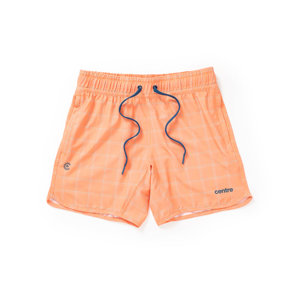 Centre Recreation Shorts (Coral Plaid) - Centre Bottoms