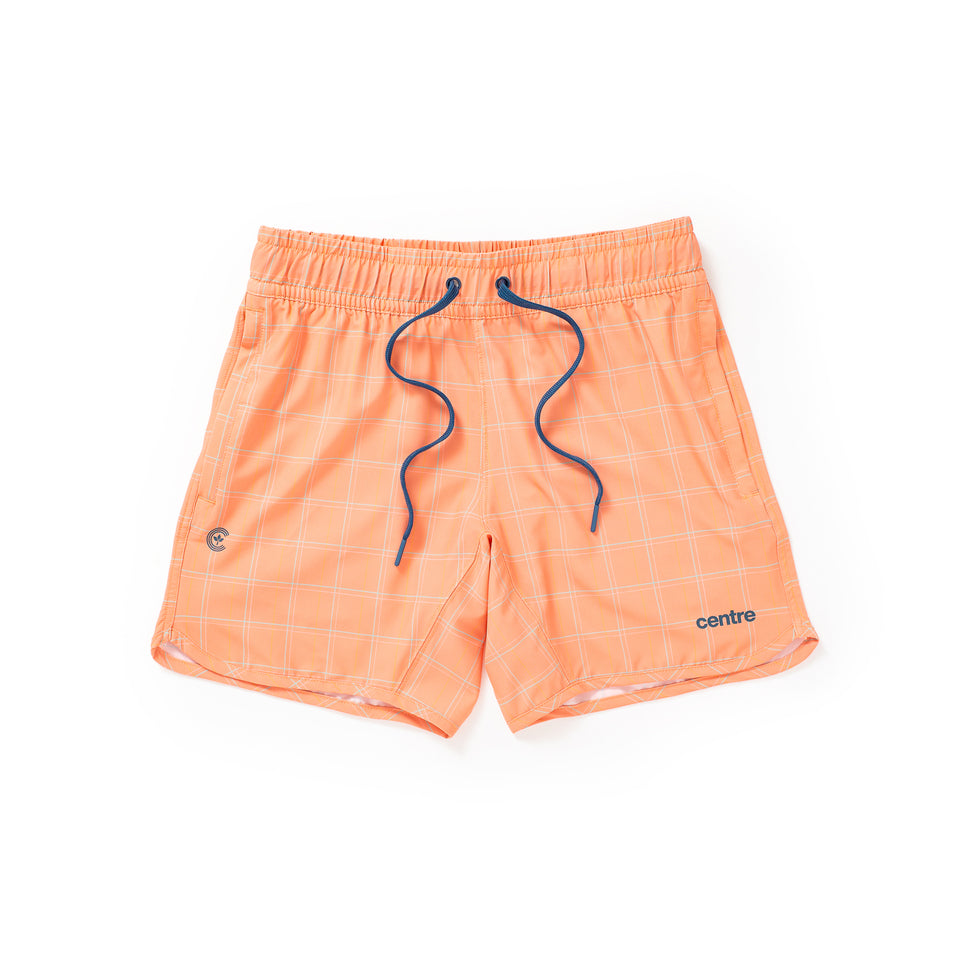 Centre Recreation Shorts (Coral Plaid) - Centre - Bottoms