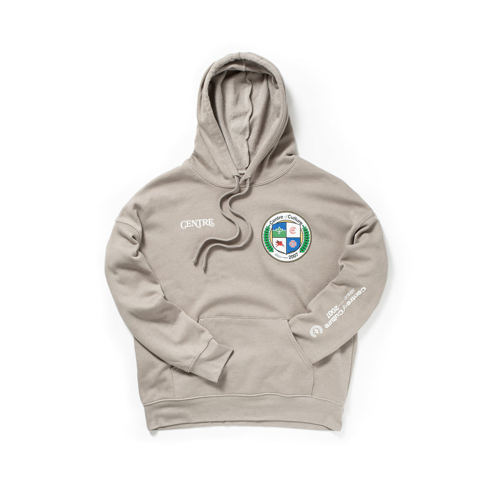 Centre Crest Lightweight Pullover Hoodie (Heather Stone) - Centre Hoodies/Sweatshirts
