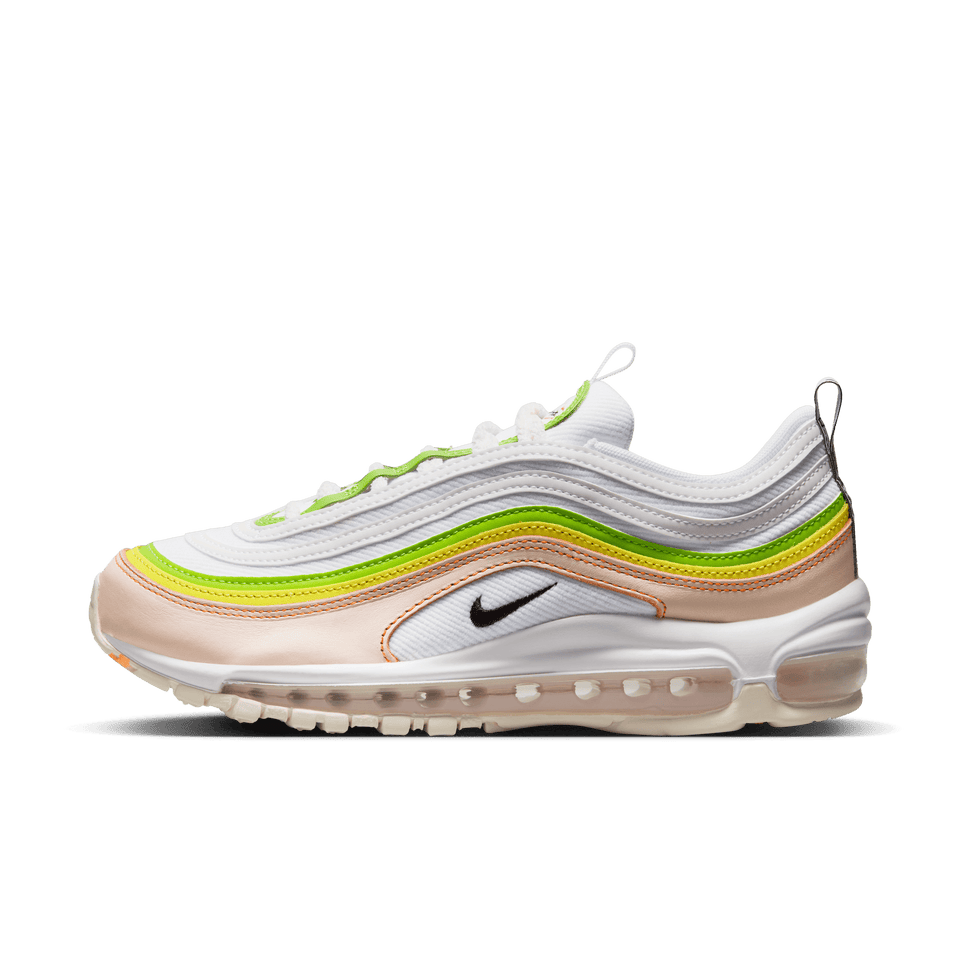Women's Nike Air Max 97 (White/Black/Pearl Pink-Action Green) - Women's - Footwear