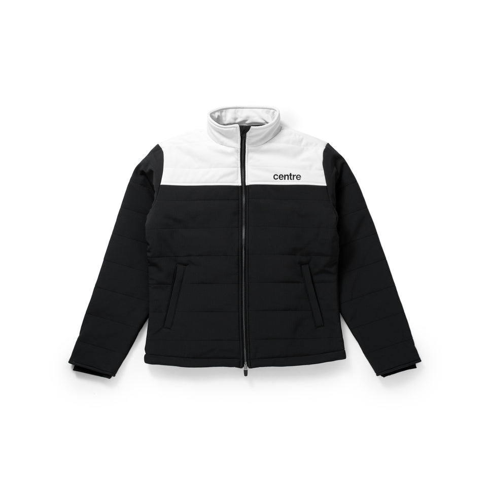 Centre Full Zip Puff Jacket (Black/White) - Men's Jackets/Outerwear