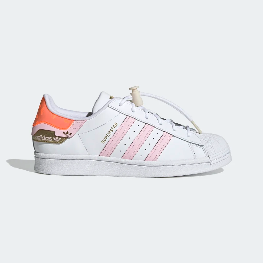 Adidas superstar gs trainers white clear pink Clearance